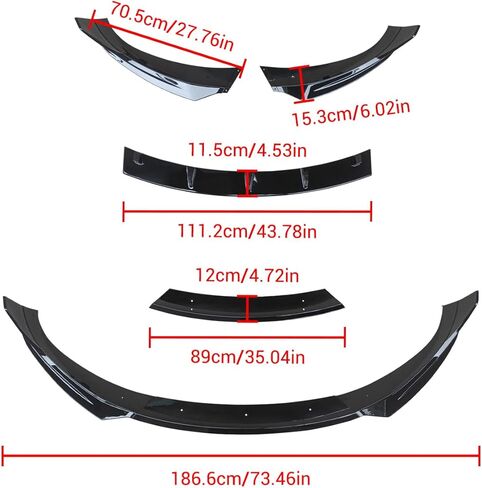 YOUNGERCAR Front Lip Bumper Fit for 2024 2025 2026 Tesla New Model 3 Highland ABS Gloss Black Front Spoiler Lip Splitter Bumper in Saudi Arabia