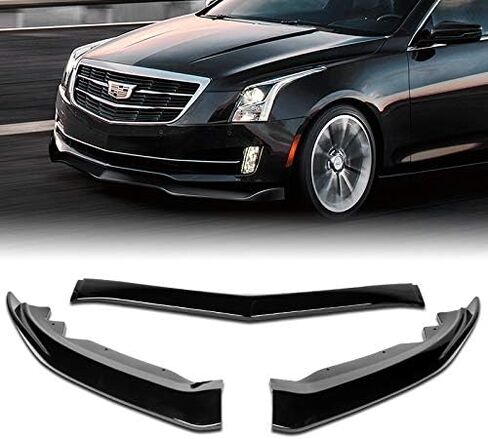 EPARTS JDM 3-Piece Front Bumper Lip Splitter Chin Spoiler Kit Compatible with 2015-2018 Cadillac ATS (Painted Black) in Saudi Arabia