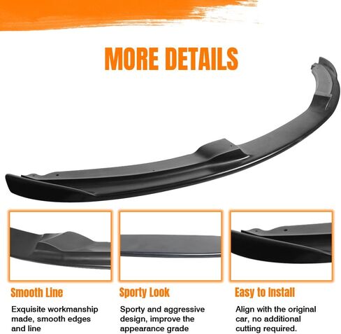 Front Bumper Lip Spoiler, Compatible with 2007-2011 BMW E82 128 Models Only, PU Unpainted H Style Add-on Front Splitter Air Dam Chin Protector in Saudi Arabia