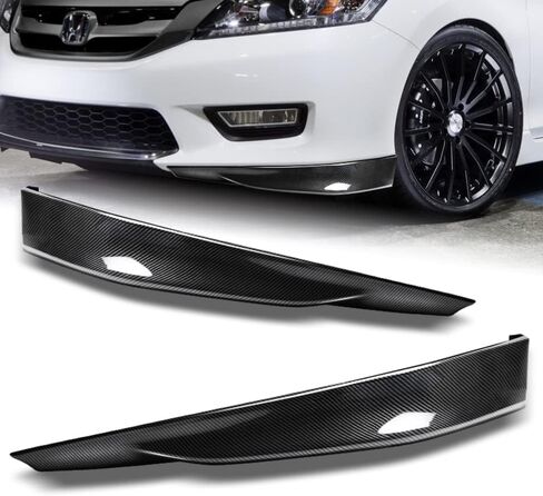Q1-TECH, Front Bumper Lip fit for Compatible with 2013-2015 Honda Accord 4-Door/Sedan Only, Front Bumper Lip Spoiler Air Chin Body Kit Splitter Painted Glossy Carbon Fiber ABS, 2014 (HFP-Style) in Saudi Arabia