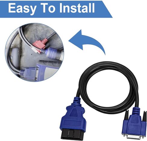 493113 16-Pin OBD2 Diagnostic Cable Adapter, Compatible with Nexiq USB Link 2 and 3 for J1962 Vehicles, Compatible with Ford, GM, Dodge, Volvo, Mack, Isuzu, Hino in Kuwait