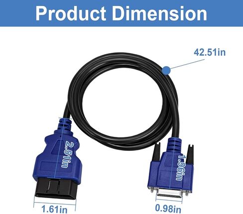 493113 16-Pin OBD2 Diagnostic Cable Adapter, Compatible with Nexiq USB Link 2 and 3 for J1962 Vehicles, Compatible with Ford, GM, Dodge, Volvo, Mack, Isuzu, Hino in Kuwait