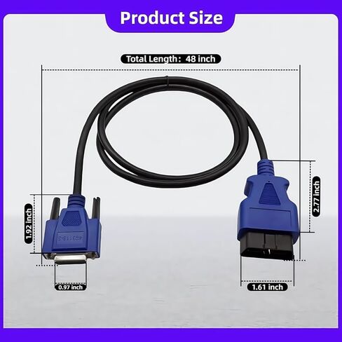 OBD2 16-Pin Cable Adapter for NEXIQ USB Link 2 & 3 J1962 Diagnostic Tool Compatible with Dodge, Ford, GM, Hino, Isuzu, Mack, Volvo Trucks,Replacement 493113 in Kuwait