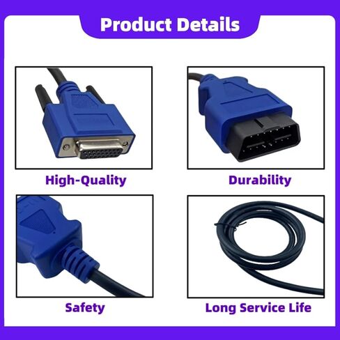 OBD2 16-Pin Cable Adapter for NEXIQ USB Link 2 & 3 J1962 Diagnostic Tool Compatible with Dodge, Ford, GM, Hino, Isuzu, Mack, Volvo Trucks,Replacement 493113 in Kuwait