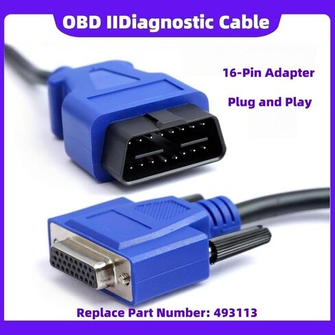 OBD2 16-Pin Cable Adapter for NEXIQ USB Link 2 & 3 J1962 Diagnostic Tool Compatible with Dodge, Ford, GM, Hino, Isuzu, Mack, Volvo Trucks,Replacement 493113 in Kuwait