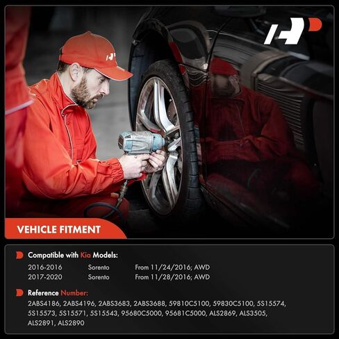 A-Premium 4PCS Front & Rear ABS Wheel Speed Sensor Compatible with Kia Models - Sorento 2016 2017 2018 2019 2020, AWD in Saudi Arabia
