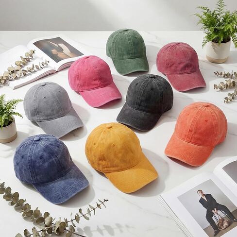 Sureio 24 Pcs Distressed Baseball Caps Bulk for Women Men Vintage Washed Cotton Adjustable Baseball Cap Trucker Hats Golf Hat for Outdoor Sports in Saudi Arabia