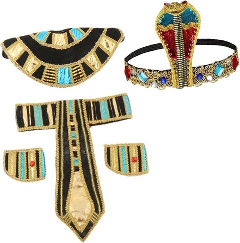Colaxi 5Pcs Womens Egyptian Costume Accessories Party Favors Fashion Belt Party Outfits Black in Saudi Arabia