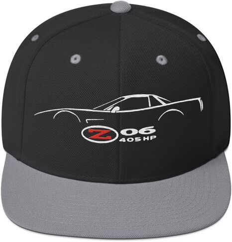 C5 Sports Car Z06 Snapback hat for Corvette Drivers Enthusiasts Speed Lovers Silhouette Custom Cap 405 Horsepower Dark Navy in Saudi Arabia