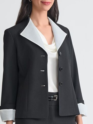 Kasper Women's Organza Trim Three-Button Blazer in Saudi Arabia