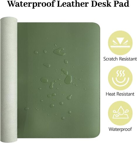 Green Desk Pad and Keyboard Wrist Rest, 3in1 Mousepad + Keyboard Wrist Rest+Mouse Wrist Rest for Home Office Table Computer Cover. (31.5×15.7,Green) in Kuwait