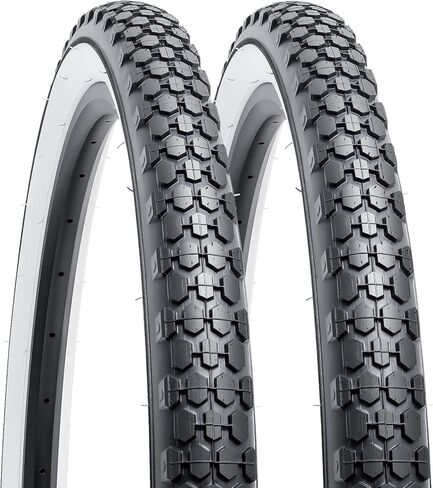 YUNSCM 2-PCS 26 بوصة إطارات دراجة 26 × 2.125/57-559 جدار أبيض كلاسيكي و26 بوصة أنابيب دراجة شديدة التحمل صمام شريدر متوافق مع 26x1.95 26x2.0 26x2.10 26x2.125 26x2.15 إطارات وأنابيب الدراجات (P -1075أ) in Saudi Arabia
