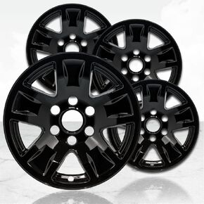 17" 4pc Gloss Black Wheel Skins (Set of 4) for Chevrolet Silverado 1500 2014-2019 in Kuwait