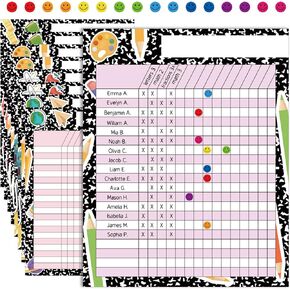 8pcs Attendance Charts for Classroom Management 11x13.8in Multi-Color Incentive Reward Chart Kids Behavior Chart Student Homework Tracker for Chore Responsibility Assignments Data Progress Tracking in Kuwait