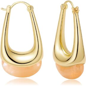 Acrylic Gold Hoop Earrings Chunky Statement Dangle Drop Huggie Earring Colorful Resin Jewelry for Women in Saudi Arabia
