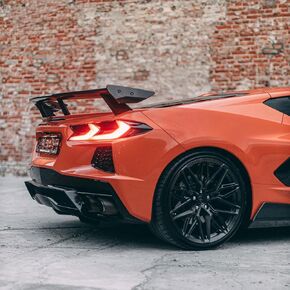 High Wing Rear Spoiler Compatible with 2020-2026 Chevrolet Corvette C8 Racing Style, Starlight Black in Saudi Arabia