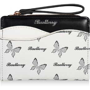 محفظة الفراشة للنساء - محفظة جيب بسحاب من جلد البولي يوريثان الناعم بحجب RFID - محفظة جيب بسحاب للعملات المعدنية - محافظ معصم مع جيب بسحاب للنساء والفتيات (أرجواني) in Kuwait