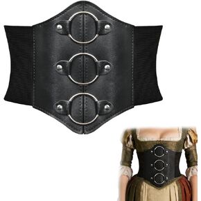 حزام مشد نسائي من جلد الفايكنج من GYQMBT، حزام خصر مرن بأربطة عصر النهضة لفستان الهالوين in Kuwait