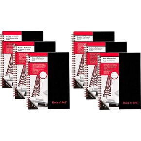 Black n' Red Twin Spiral Hardcover Notebook, Medium, Black/Red, 70 Ruled Sheets, Pack of 6 (L67000) in Kuwait