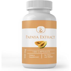 مكونات أصلية نقية، مستخلص البابايا، (100 كبسولة) نقي دائمًا، بدون إضافات أو مواد مالئة، تم التحقق منه معمليًا in Kuwait
