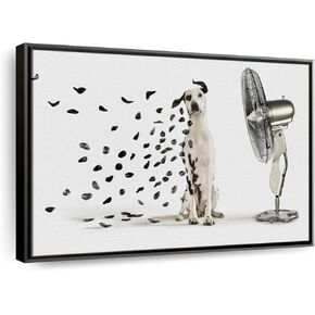 ElephantStock Windblown Dalmatian Spots Wall Art - Horizontal Framed Canvas - 1-Piece Living Room Wall Decor - Photography Photographic Canvas Print - Gray and Beige Decor for Wall - 13" X 9" in Kuwait
