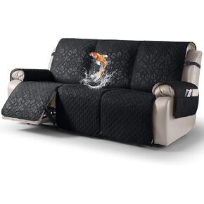 VANSOFY 100% Waterproof Recliner Sofa Covers, Couch Covers with Non-Slip Granule, 3-Piece Washable Reclining Sofa Cover with Pocket Furniture Protector for Kids, Pets（Dark Gray,3 Seater） in Kuwait