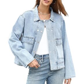 jean jacket women with double-breasted buttons in Saudi Arabia