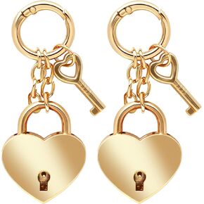 2Pcs Gold Heart-Shaped Chain Pendant, Bag Charms for Handbags Fashion Accessories for Women, Cute Keychains Decorations Supplies Suitable for Backpacks & Handbags in Kuwait