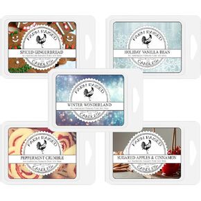 شموع المزرعة المرتفعة - أرض العجائب لعيد الميلاد 16 أونصة إجماليًا (3 أونصة لكل واحدة) 5 عبوات من شمع الصويا | خبز الزنجبيل المتبل، فول الفانيليا، النعناع المفتت، التفاح المسكر | صُنع في الولايات المتحدة الأمريكية بنسبة 100% in Kuwait