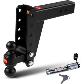 وصلة ربط مقطورة قابلة للتعديل مع كرة مزدوجة (كرات سحب مقاس 2 بوصة و2 5/16 بوصة)، تناسب جهاز استقبال وصلة ربط مقاس 2 1/2 بوصة، ووصلات سحب مع ارتفاع/ارتفاع 8 1/2 بوصة (14000 رطل GTW) مع قفل وصلة ربط المقطورة in Kuwait