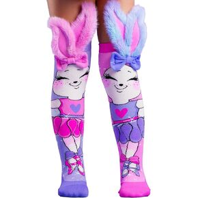 جوارب MADMIA Ballerina Bunny بطول الركبة - جوارب ملونة للأطفال والكبار، هدية يوم جورب ممتعة ومجنونة in Kuwait