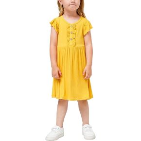 Bamboo Viscose Toddler Girl Dresses Ruffle Sleeveless Kids Soft Summer Sundress in Kuwait