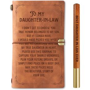 InnoBeta Daughter in Law Gifts, To My Daughter-in-law Journal Notebook with Pen, Refillable Sketchbook, Travel Diary, Lined Planner, 7x5 Inches, Brown in Saudi Arabia