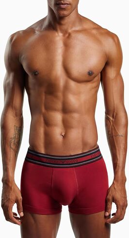 Emporio Armani Men's Classic Elastic Logo Trunk, Rhubarb, Medium in Saudi Arabia