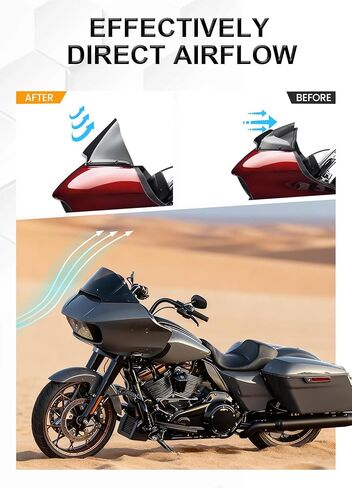 8" Wave Windshield Windscreen Wind Splitter Compatible with Harley Davidson Touring Road Glide 2015-2024,Road Glide 3 RG3 2023-up (Black) in Saudi Arabia