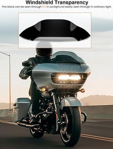 8" Wave Windshield Windscreen Wind Splitter Compatible with Harley Davidson Touring Road Glide 2015-2024,Road Glide 3 RG3 2023-up (Black) in Saudi Arabia