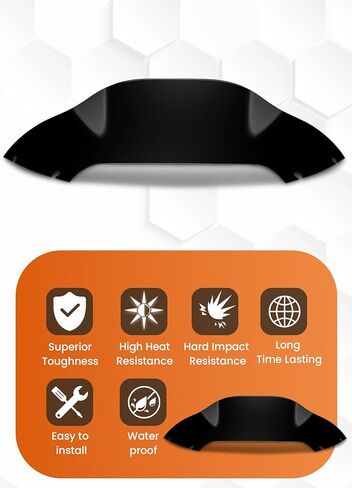 8" Wave Windshield Windscreen Wind Splitter Compatible with Harley Davidson Touring Road Glide 2015-2024,Road Glide 3 RG3 2023-up (Black) in Saudi Arabia