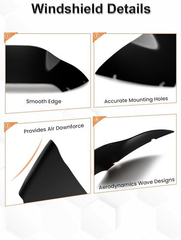 8" Wave Windshield Windscreen Wind Splitter Compatible with Harley Davidson Touring Road Glide 2015-2024,Road Glide 3 RG3 2023-up (Black) in Saudi Arabia