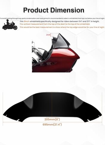 8" Wave Windshield Windscreen Wind Splitter Compatible with Harley Davidson Touring Road Glide 2015-2024,Road Glide 3 RG3 2023-up (Black) in Saudi Arabia