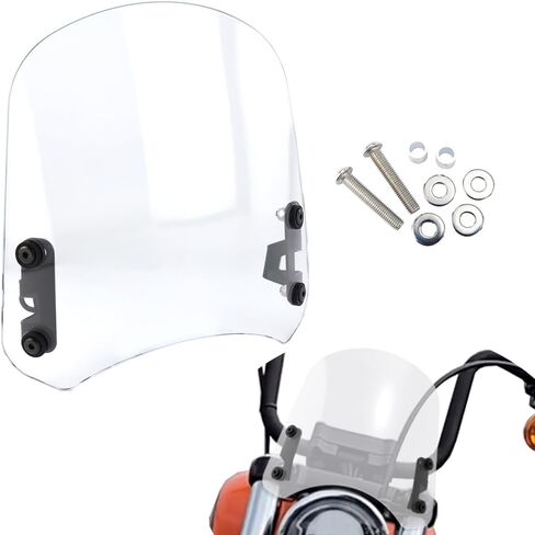 الزجاج الأمامي Xitomer مع أقواس فولاذية مناسب لـ Harley Softail Street Bob FXBB 2018-2020/Softail Street Bob 114 FXBBS 2021-2024 (دخان) in Kuwait