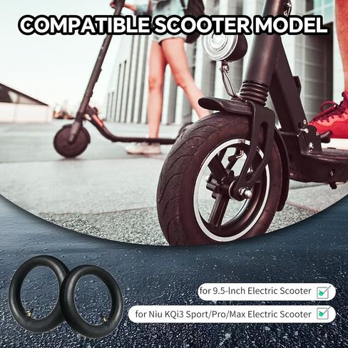 9.5x2 Scooter Inner Tube, 9.5 inch Tires Replacement, for Niu KQi3 Sport/Pro/Max Electric Scooter [Thickened] [Valve Extension] [Tire Levers] (2 Pack) in Kuwait