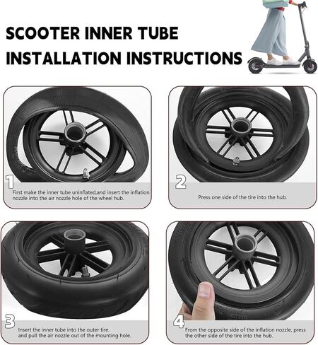 9.5x2 Scooter Inner Tube, 9.5 inch Tires Replacement, for Niu KQi3 Sport/Pro/Max Electric Scooter [Thickened] [Valve Extension] [Tire Levers] (2 Pack) in Kuwait