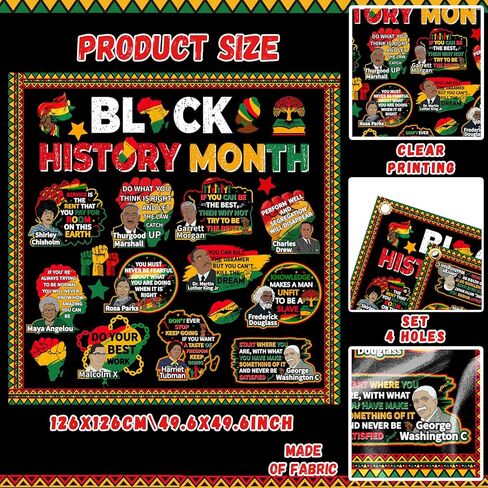مجموعة ديكورات لوحة نشرة التاريخ الأسود، ملصقات اقتباسات ملهمة أمريكية أفريقية ديكورات لوحة الإعلانات، ديكورات الفصول الدراسية لشهر التاريخ الأسود للمدرسة in Kuwait