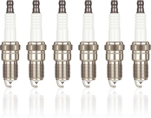 6 قطع من شمعات الإشعال إيريديوم متوافقة مع Ford F150 4.2 Ranger Mustang Explorer E150 E250 Econoline Thunderbird Taurus Mercury Mountaineer Land Rover LR3 استبدال 7316 TR551IX 7159 TR551GP in Kuwait