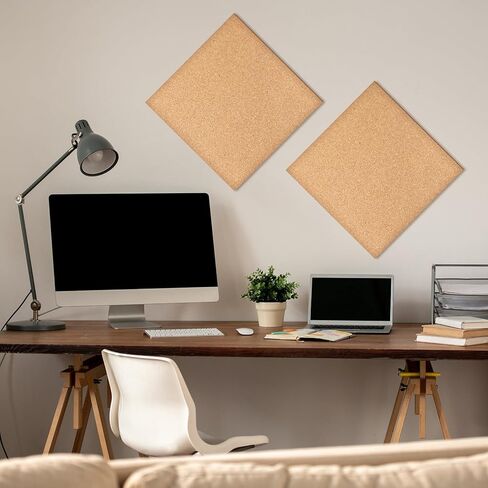 9.8 X 9.8 Inch Cork Board Small 2 PCS Square Cork Board Tile Self Adhesive Small Corks Thick Corks for Wall Home Offfice Decorations in Saudi Arabia