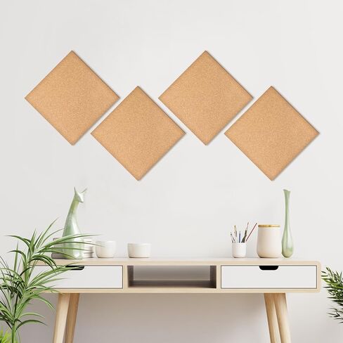 9.8 X 9.8 Inch Cork Board Small 2 PCS Square Cork Board Tile Self Adhesive Small Corks Thick Corks for Wall Home Offfice Decorations in Saudi Arabia