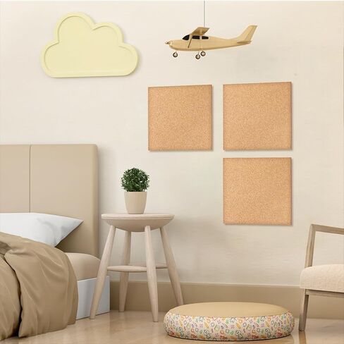 9.8 X 9.8 Inch Cork Board Small 2 PCS Square Cork Board Tile Self Adhesive Small Corks Thick Corks for Wall Home Offfice Decorations in Saudi Arabia