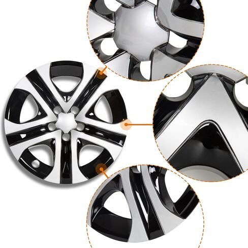 أغطية عجلات Hubcap مقاس 17 بوصة متوافقة مع 2013-2018 Toyota RAV4 LE 5-Spoke Silver Black Plastic مجموعة من 4 قطع بديلة لـ 51817SB 42602 0R020 42030 42020 in Saudi Arabia