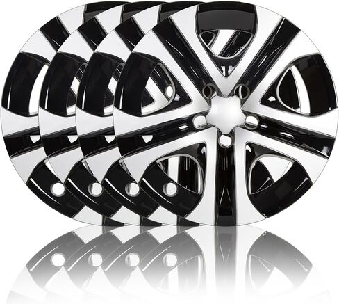 أغطية عجلات Hubcap مقاس 17 بوصة متوافقة مع 2013-2018 Toyota RAV4 LE 5-Spoke Silver Black Plastic مجموعة من 4 قطع بديلة لـ 51817SB 42602 0R020 42030 42020 in Saudi Arabia