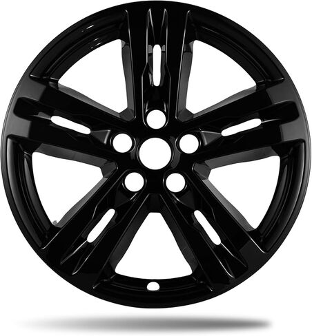 جلود عجلة مقاس 18 بوصة لسيارة Ford Explorer 2020-2024، تناسب عجلات ألمنيوم OEM#LB5Z-1007-A، تصميم سهل الارتداء، 5 قضبان مزدوجة، أغطية عجلات ABS سوداء لامعة بديلة مباشرة، 4 عبوات in Kuwait